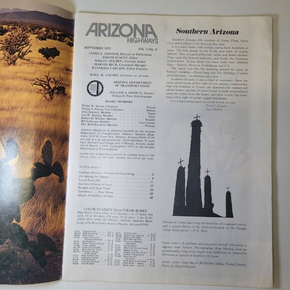 Arizona Highways September 1975 Sunset Cactus Cave Rock Formations Vintage Art - Picture 3 of 10